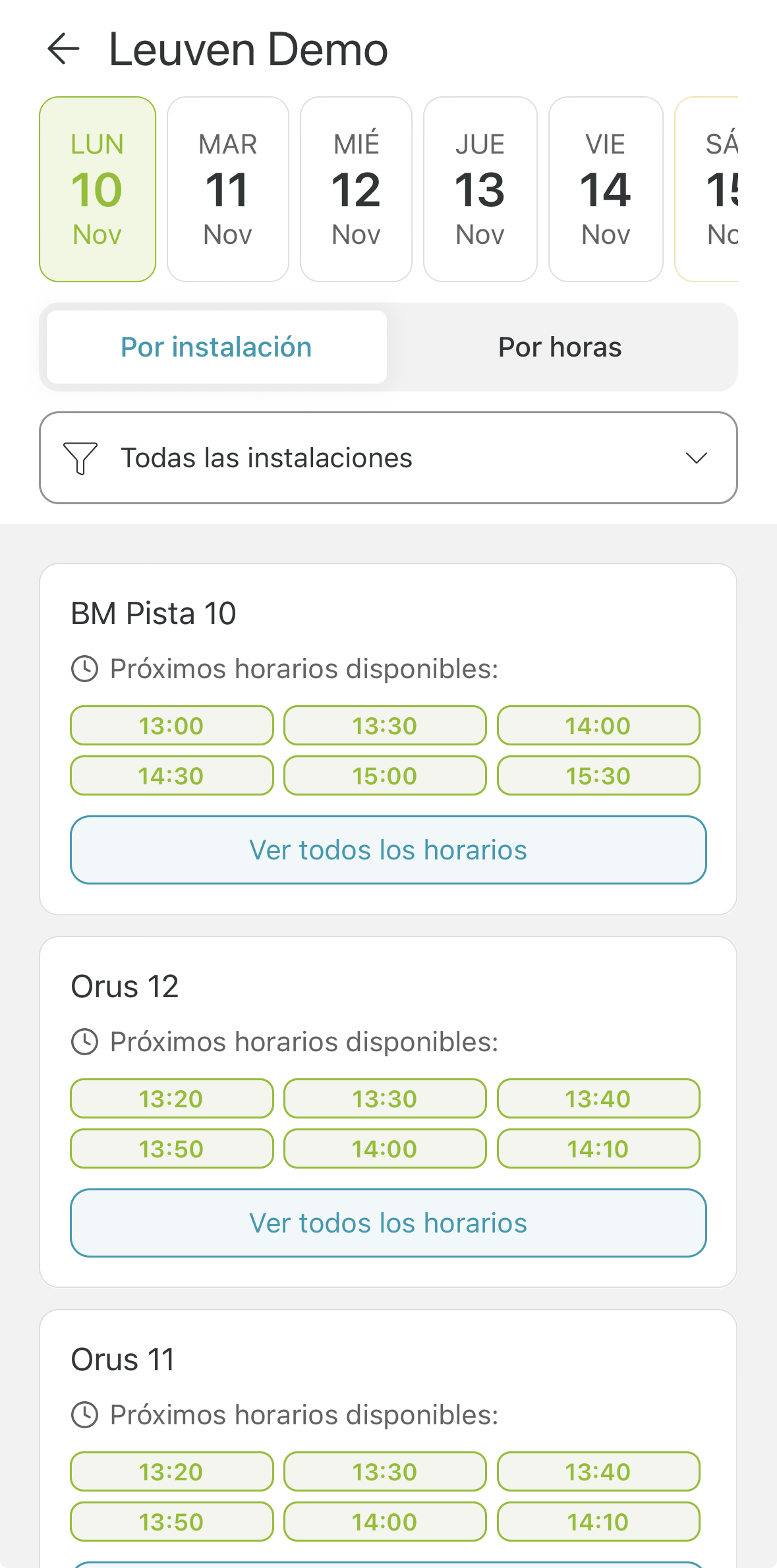 Sporttia App - Agenda de Reservas